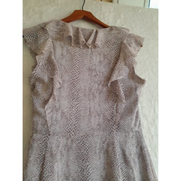 Banana Republic Sz 4 Snake Print Ruffle Wrap Event Party Lightweight Maxi Dress - Picture 6 of 10